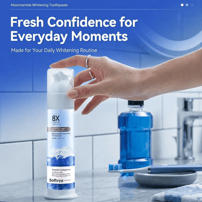 Niacinamide Foaming Whitening Toothpaste 8X - Fresh Breath Stain Removal Gentle Teeth Cleaning 100ml-D