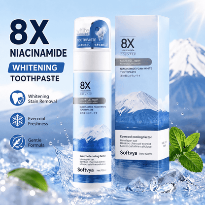 Niacinamide Foaming Whitening Toothpaste 8X - Fresh Breath Stain Removal Gentle Teeth Cleaning 100ml-D