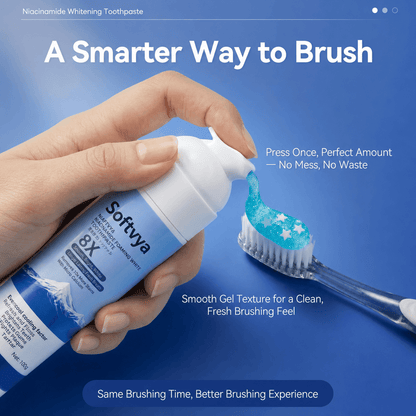 Niacinamide Foaming Whitening Toothpaste 8X - Fresh Breath Stain Removal Gentle Teeth Cleaning 100ml-D