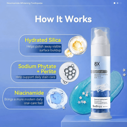 Niacinamide Foaming Whitening Toothpaste 8X - Fresh Breath Stain Removal Gentle Teeth Cleaning 100ml-D